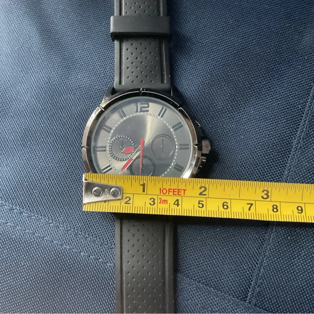 Men’s Oversized FMDMO146 Analog Watch Black Tone Quartz – Needs Battery